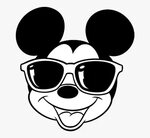 Hd Post Mouse Sunglasses - Mickey Mouse Head With Glasses , 